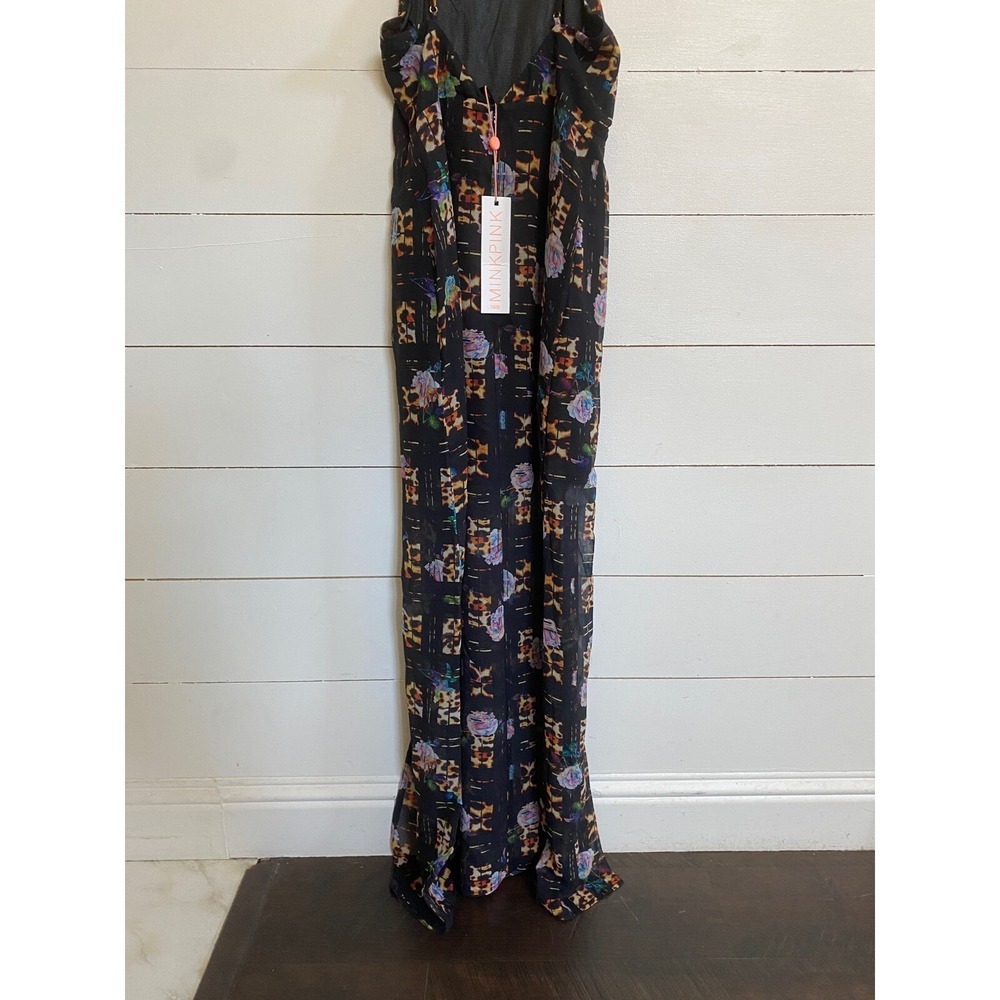 MINKPINK Jungle Fever Maxi Dress Multi Leopard Floral‎ Print XS IS15S1473 NEW - Picture 12 of 15